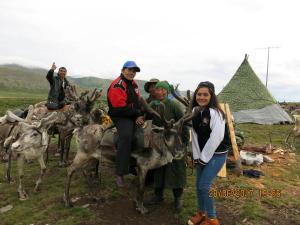 Tsaatan reindeer herder family Nothern Mongolia