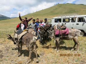 Tsaatan reindeer herder family Mongolia